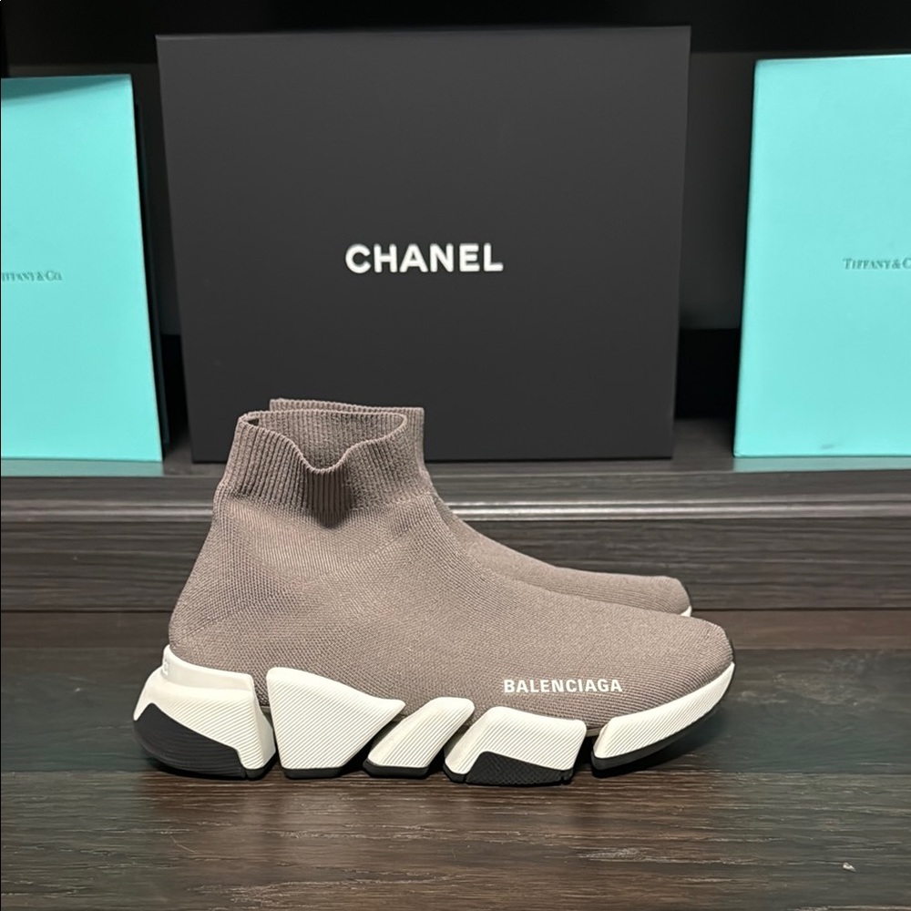 Balenciaga Taupe Sock Sneakers